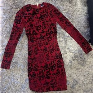 Flower Print long sleeve mini dress